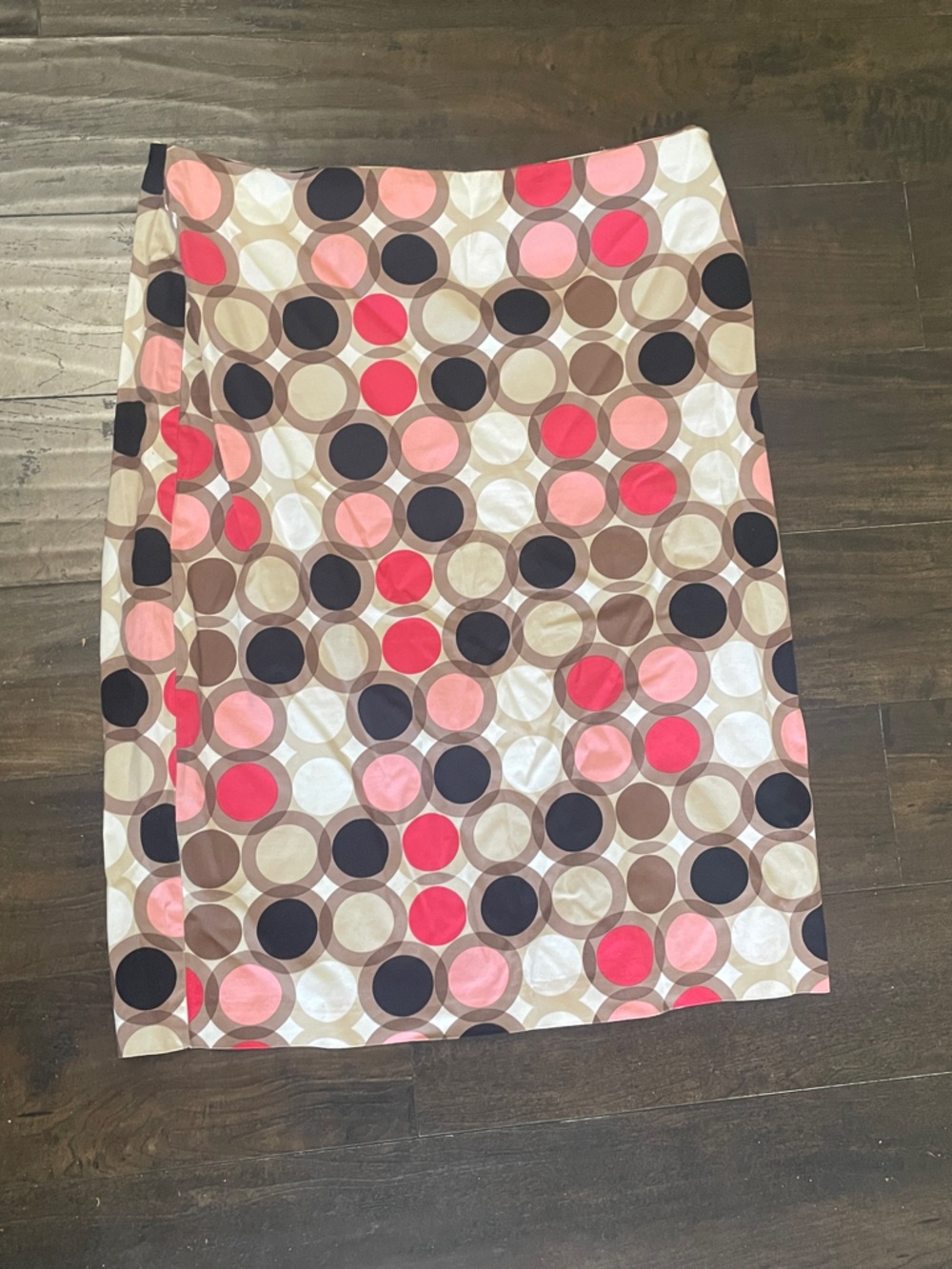 Y2K Mod Multicolor Polka Dot Knee Skirt Straight Pencil Size 16
